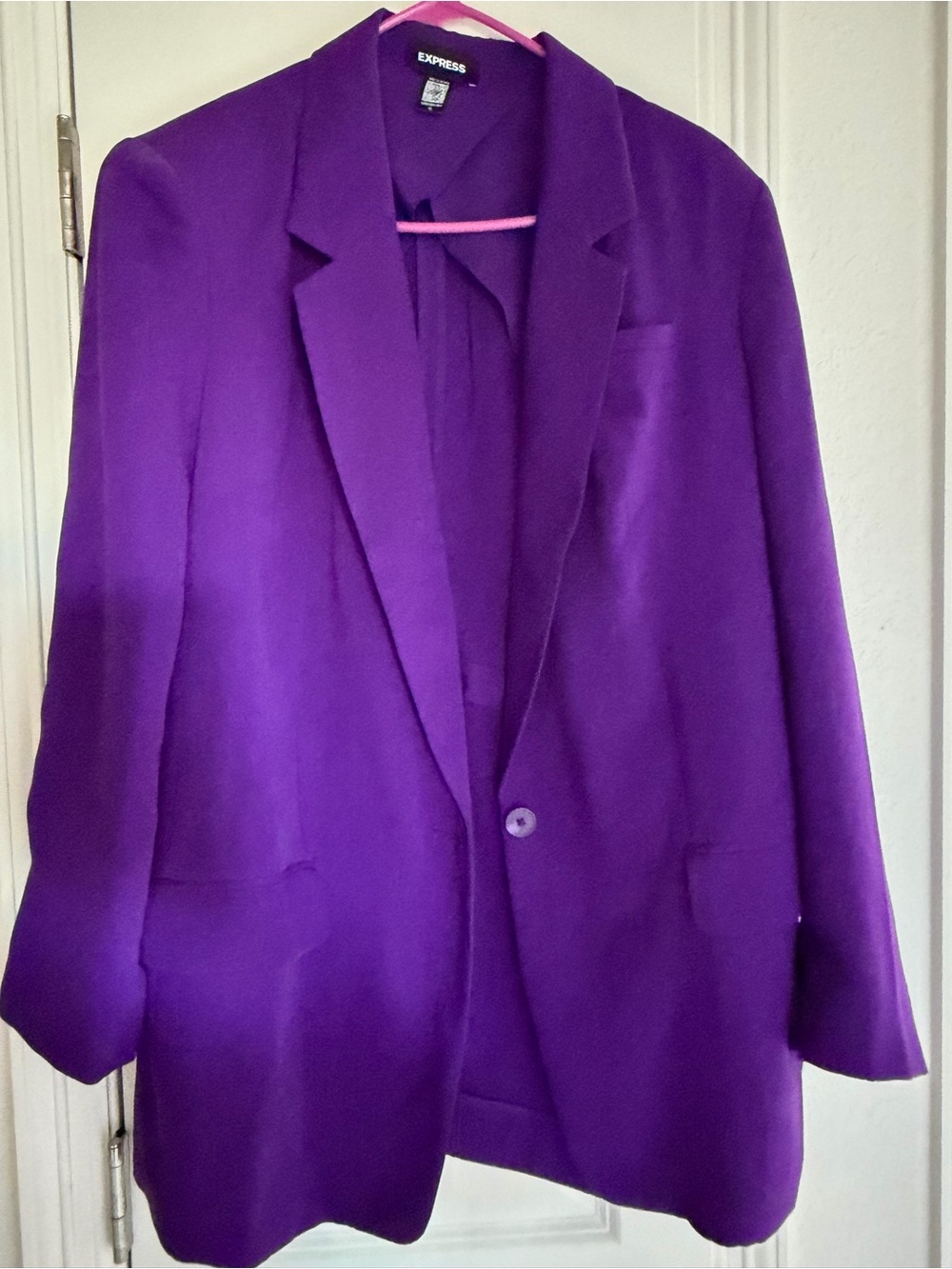 Express Women's Purple Single-Button Blazer